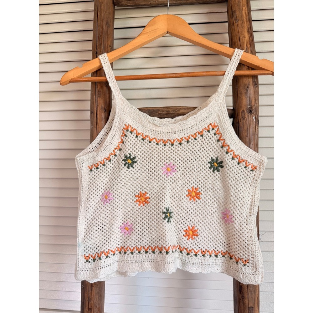 Unbranded Crochet Floral Tank Top XS